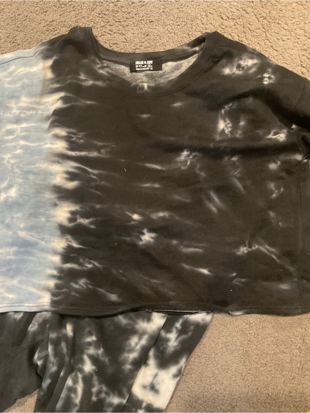 NWT Jolie & Joy Tie Dye Blue Rainbow Sweashirt & sweatpants set Loungwear sz 2X - Picture 5 of 8